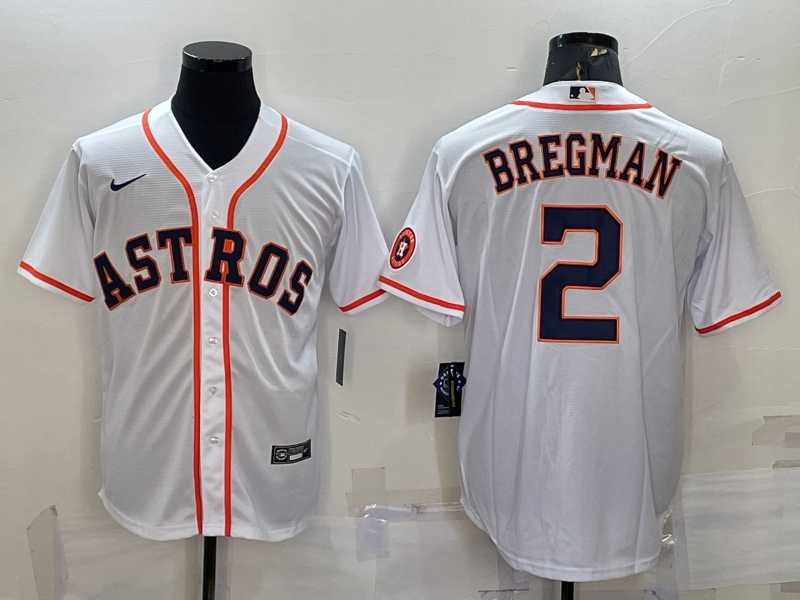 Men%27s Houston Astros #2 Alex Bregman White With Patch Stitched MLB Cool Base Nike Jersey->houston astros->MLB Jersey
